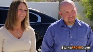 Bald Husband Takes His Wife To Party At The Swingers Mansion - Sex Wife